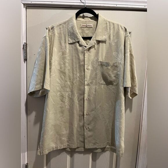 Tommy Bahama Button Ivory Cream Hawaiian Button Up Shirt - Picture 1 of 9